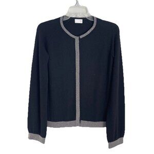 TSE Black Snap Front 100% Cashmere Beaded Embellished Cardigan